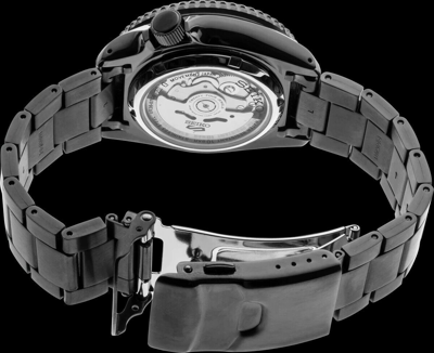 Pre-owned Seiko 5 Sports Black Ion Finish Japan Srpd65-new