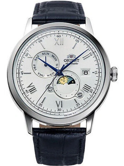 Pre-owned Orient Ra-ak0802s10b Sun And Moon Automatic Mens Watch 41mm 3atm