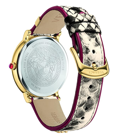 Pre-owned Versace Women's Watch V-circle Vbp080017 Silver White Dial Sapphire Crystal