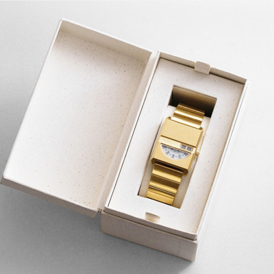 Pre-owned Breda Pulse Tandem Watch 26mm Gold Quartz / Stainless Steel
