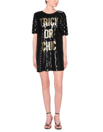 Pre-owned Moschino 6us  Trick Or Chic Sequins T-shirt Dress Oversized Halloween Black Gold