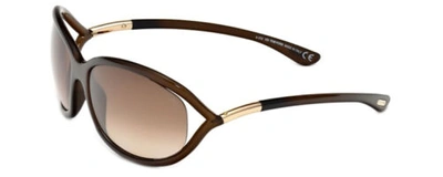 Pre-owned Tom Ford Jennifer Ft0008-692 Women Sunglasses Chocolate Gold/brown Gradient 61mm In Multicolor