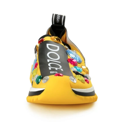 Pre-owned Dolce & Gabbana Women's Multi-color Embellished Slip On Athletic Sneakers Shoes In Multicolor