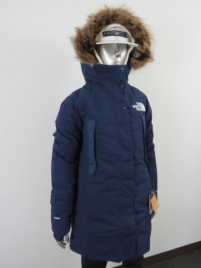 Pre-owned The North Face Womens S-m  Outer Boroughs 550-down Warm Parka Jacket - Navy In Summit Navy Blue / Tnf White Logo
