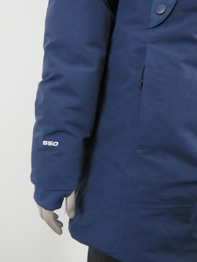 Pre-owned The North Face Womens S-m  Outer Boroughs 550-down Warm Parka Jacket - Navy In Summit Navy Blue / Tnf White Logo