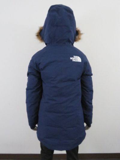 Pre-owned The North Face Womens S-m  Outer Boroughs 550-down Warm Parka Jacket - Navy In Summit Navy Blue / Tnf White Logo