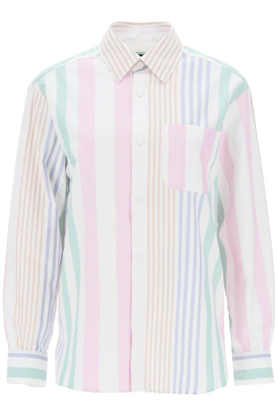 Shop Apc A.p.c. Striped Oxford Shirt In Multi