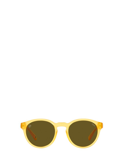Shop Polo Ralph Lauren Eyewear Round Frame Sunglasses In Yellow