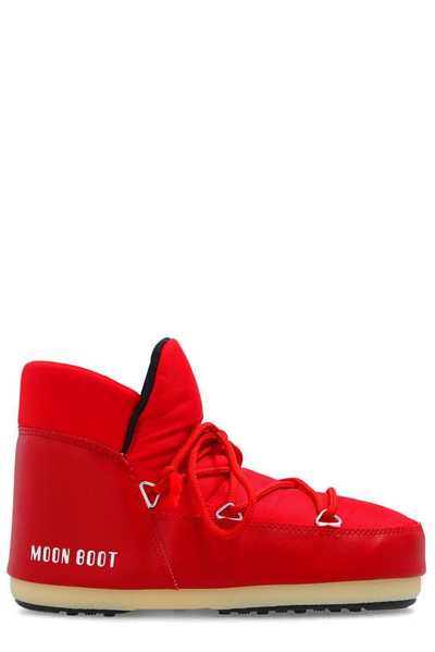Shop Moon Boot Icon Logo Printed Snow Boots In Red