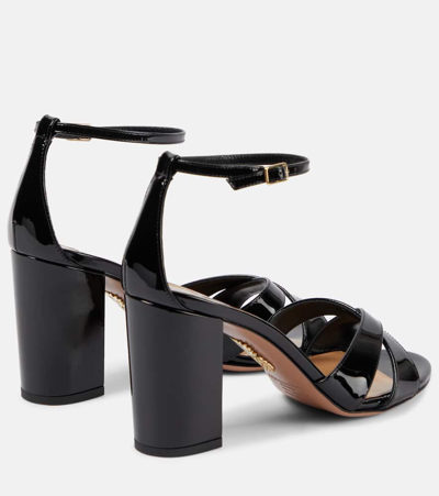 Shop Aquazzura Divine 85 Patent Leather Sandals In Black