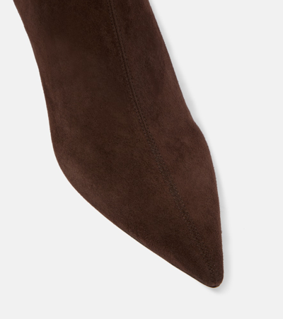 Aquazzura Montmartre 50 Suede Ankle Boots In Brown
