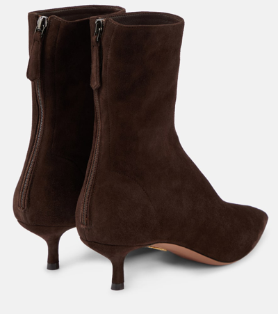 Aquazzura Montmartre 50 Suede Ankle Boots In Brown