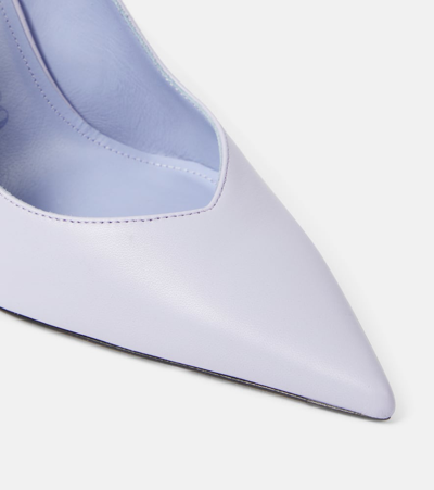Attico Cheope 105 Leather Slingback Pumps In Purple