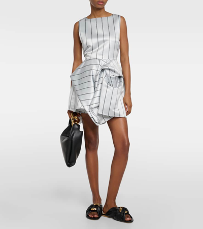 Jw Anderson Corner Chain-embellished Gathered Leather Slides In Black