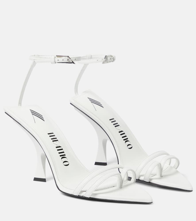 Shop Attico Ester 95 Leather Sandals In White