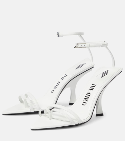 Shop Attico Ester 95 Leather Sandals In White