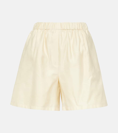Shop Max Mara Piadena High-rise Cotton Shorts In White
