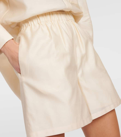 Shop Max Mara Piadena High-rise Cotton Shorts In White