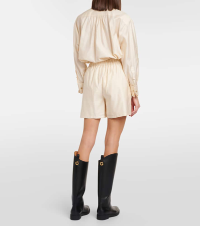 Max Mara Piadena High-rise Cotton Shorts In White