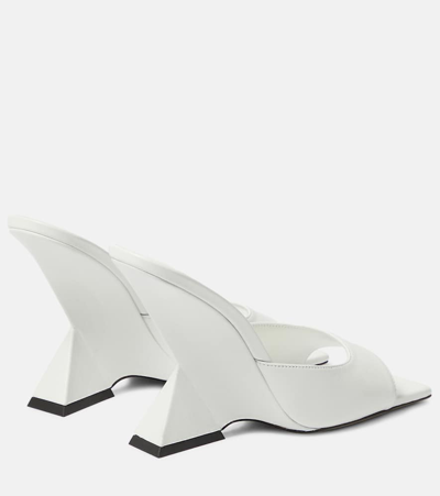 Shop Attico Cheope 105 Leather Mules In White
