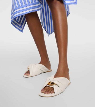 Jw Anderson White Chain Twist Leather Sandals In White
