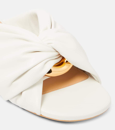 Shop Jw Anderson Corner Leather Slides In White