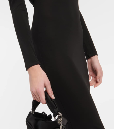 Shop Alex Perry Asymmetric Jersey Maxi Dress In Black