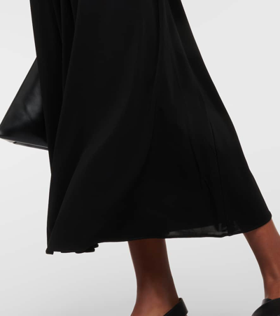 Shop Max Mara Valido Pleated Jersey Maxi Dress In Black