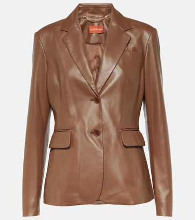 Shop Altuzarra Fenice Leather Blazer In Brown