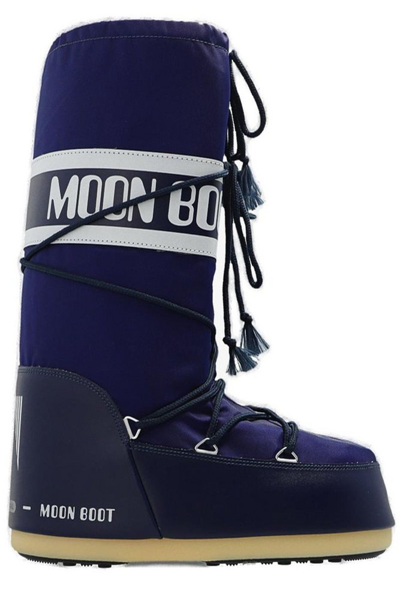 Shop Moon Boot Icon Logo Printed Snow Boots In Navy