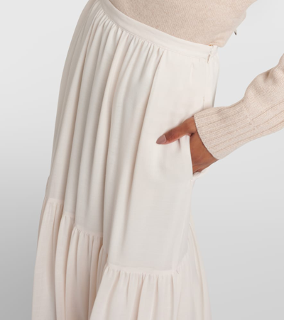 Max Mara Woman Maxi Skirt Cream Size 10 Virgin Wool In White