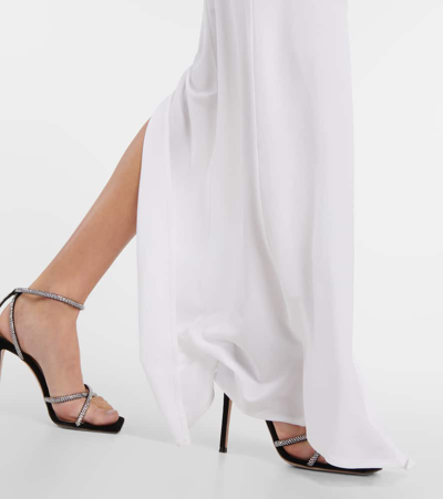 Shop Alex Perry Asymmetric Jersey Maxi Dress In White