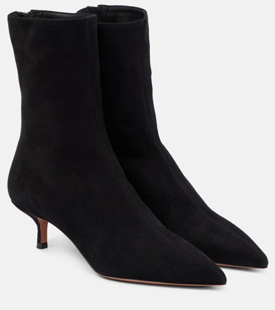 Shop Aquazzura Montmartre 50 Suede Ankle Boots In Black