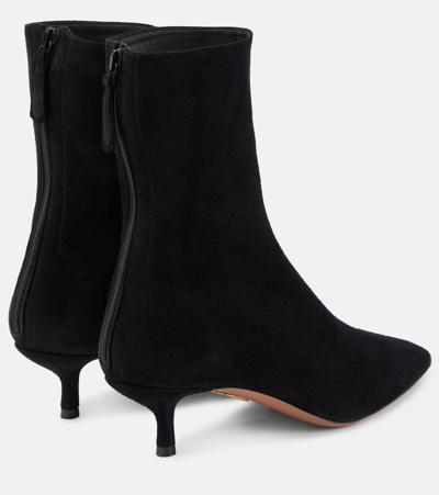 Aquazzura Montmartre 50 Suede Ankle Boots In Black
