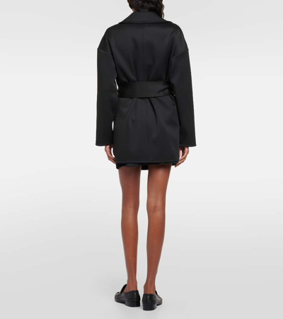 Shop Max Mara Rauche Neoprene Belted Minidress In Black