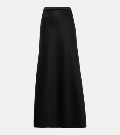 Max Mara Clavier Cotton-blend Jersey Maxi Skirt In Black