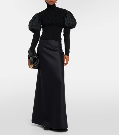 Max Mara Clavier Cotton-blend Jersey Maxi Skirt In Black