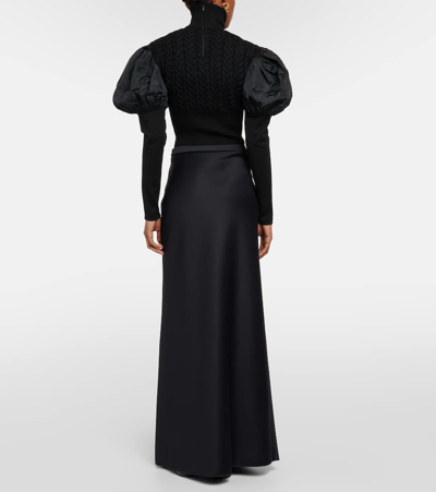 Max Mara Clavier Cotton-blend Jersey Maxi Skirt In Black