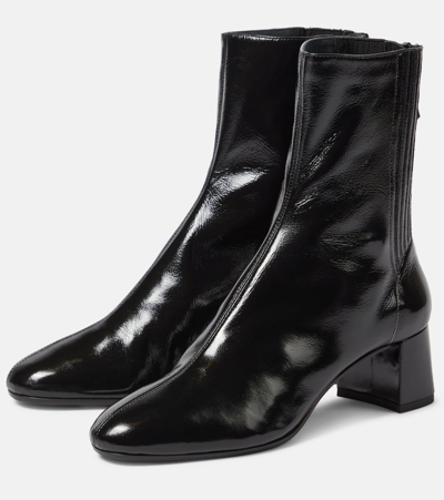 Shop Aquazzura Saint Honoré 50 Leather Ankle Boots In Black
