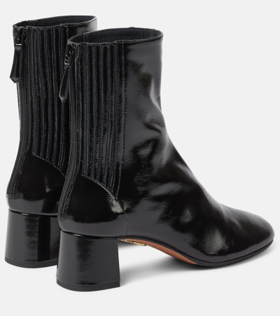 Shop Aquazzura Saint Honoré 50 Leather Ankle Boots In Black