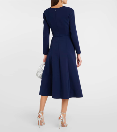 Shop Carolina Herrera Bow-detail Midi Dress In Blue