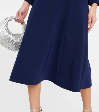 Shop Carolina Herrera Bow-detail Midi Dress In Blue