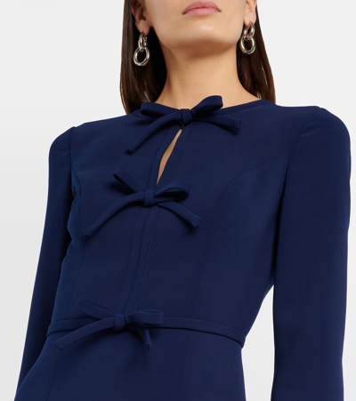 Shop Carolina Herrera Bow-detail Midi Dress In Blue