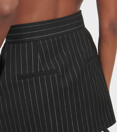 Shop Alex Perry High-rise Pinstripe Miniskirt In Black