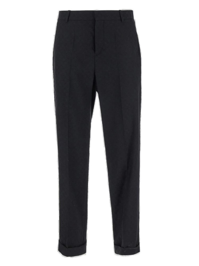 Shop Balmain Monogram Trousers In Black