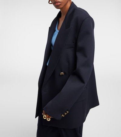 Bottega Veneta Oversized Wool Blazer In Blue