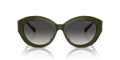 Shop Michael Kors Eyewear Round Frame Sunglasses In Green