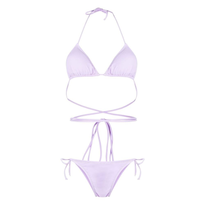 Shop Reina Olga Triangle Bikini Set In Purple