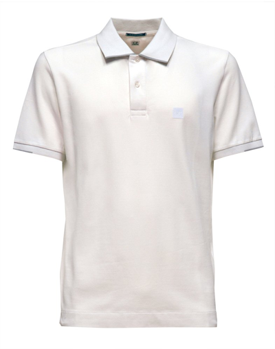 Shop C.p. Company Striped Polo Shirt In White