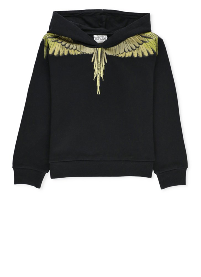 Shop Marcelo Burlon County Of Milan Kids Long Sleeved Icon Wings Printed Sweatshirt In Black